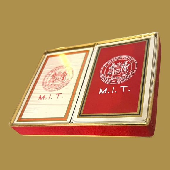 massachusetts institute of technology Vtg Playing Cards Sealed Tax Stamp M.I.T - Picture 2 of 8